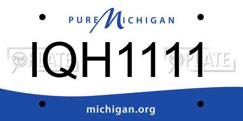 IQH1111 Michigan License Plate