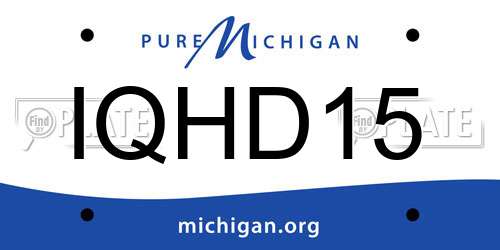 IQHD15 Michigan License Plate