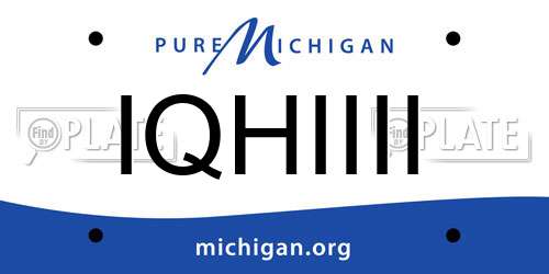 IQHIIII Michigan License Plate