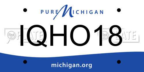 IQHO18 Michigan License Plate
