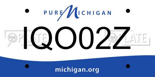 IQO02Z Michigan License Plate