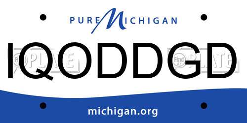 IQODDGD Michigan License Plate