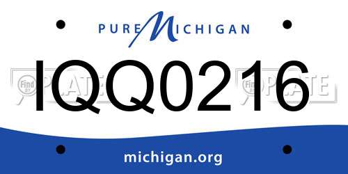 IQQ0216 Michigan License Plate