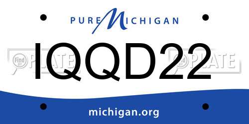 IQQD22 Michigan License Plate