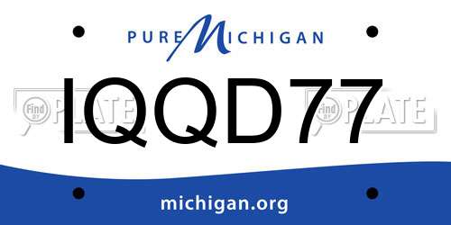 IQQD77 Michigan License Plate