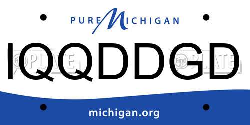 IQQDDGD Michigan License Plate
