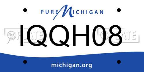 IQQH08 Michigan License Plate