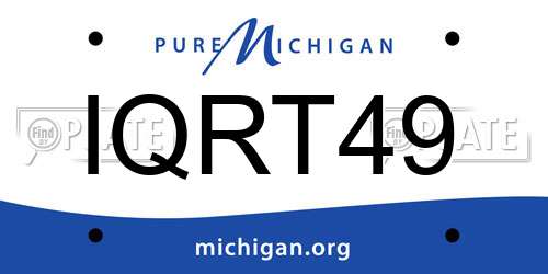 IQRT49 Michigan License Plate