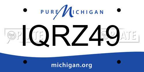 IQRZ49 Michigan License Plate
