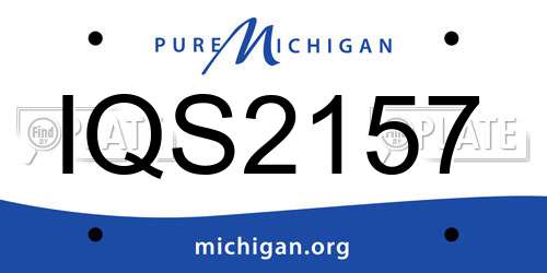 IQS2157 Michigan License Plate