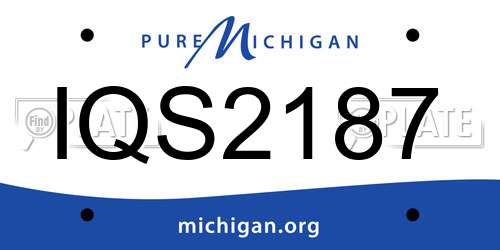 IQS2187 Michigan License Plate
