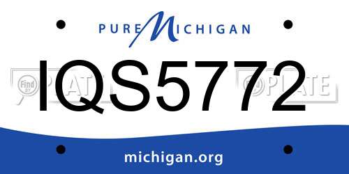 IQS5772 Michigan License Plate