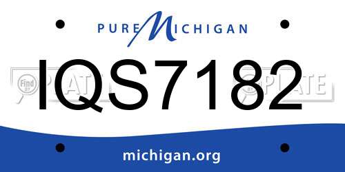 IQS7182 Michigan License Plate