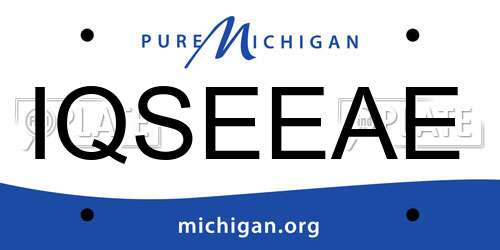 IQSEEAE Michigan License Plate