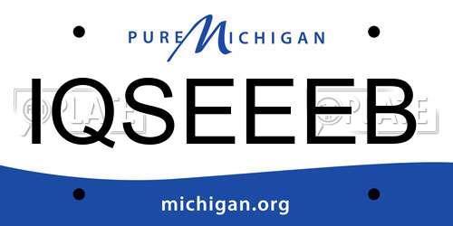 IQSEEEB Michigan License Plate