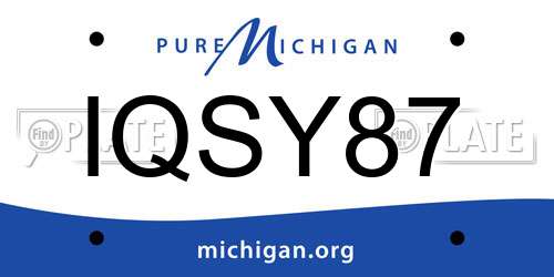 IQSY87 Michigan License Plate