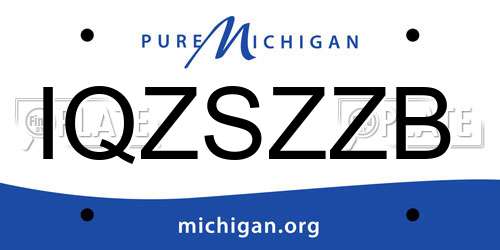 IQZSZZB Michigan License Plate