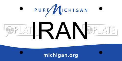 IRAN Michigan License Plate