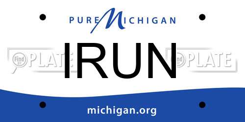 IRUN Michigan License Plate