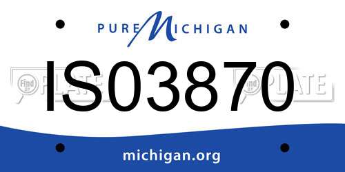 IS03870 Michigan License Plate