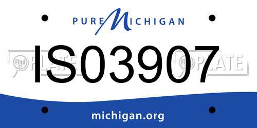 IS03907 Michigan License Plate