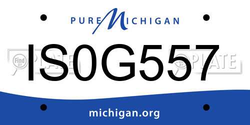 IS0G557 Michigan License Plate