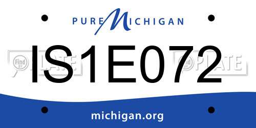 IS1E072 Michigan License Plate