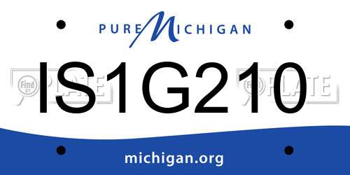 IS1G210 Michigan License Plate