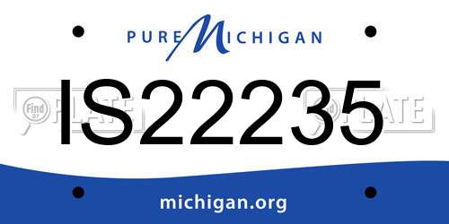 IS22235 Michigan License Plate