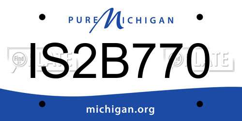 IS2B770 Michigan License Plate