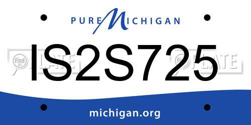 IS2S725 Michigan License Plate