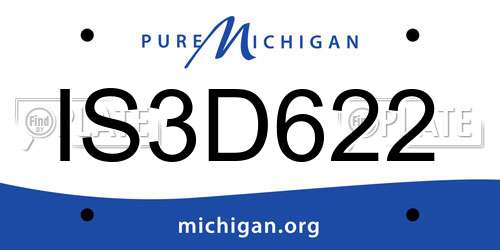 IS3D622 Michigan License Plate