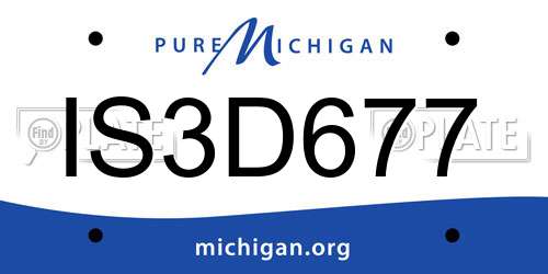 IS3D677 Michigan License Plate