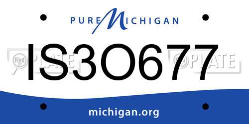 IS3O677 Michigan License Plate