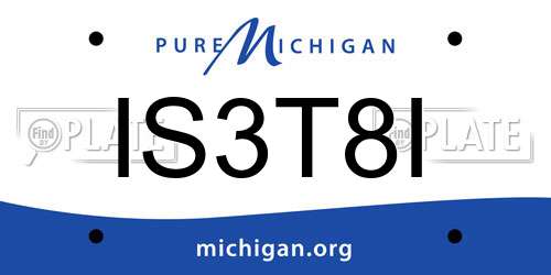 IS3T8I Michigan License Plate
