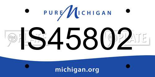IS45802 Michigan License Plate