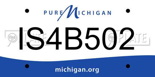IS4B502 Michigan License Plate