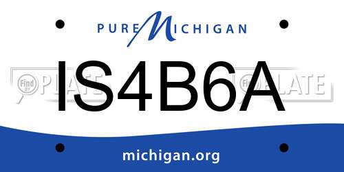 IS4B6A Michigan License Plate