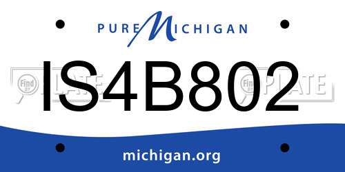 IS4B802 Michigan License Plate