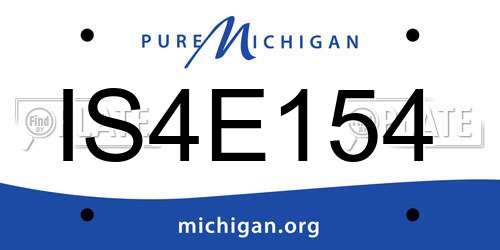IS4E154 Michigan License Plate