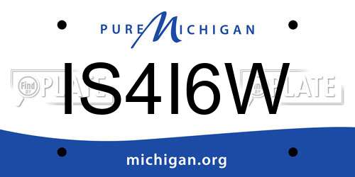 IS4I6W Michigan License Plate