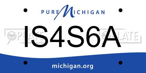 IS4S6A Michigan License Plate