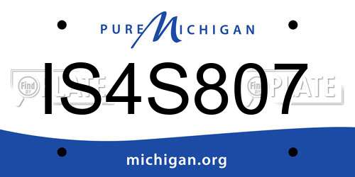IS4S807 Michigan License Plate