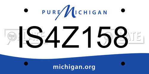 IS4Z158 Michigan License Plate