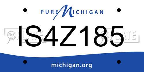 IS4Z185 Michigan License Plate