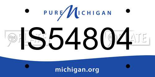 IS54804 Michigan License Plate