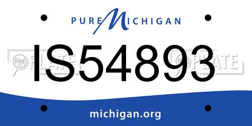 IS54893 Michigan License Plate