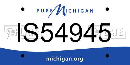 IS54945 Michigan License Plate
