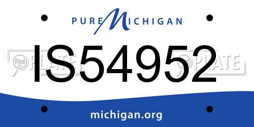 IS54952 Michigan License Plate