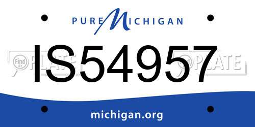 IS54957 Michigan License Plate